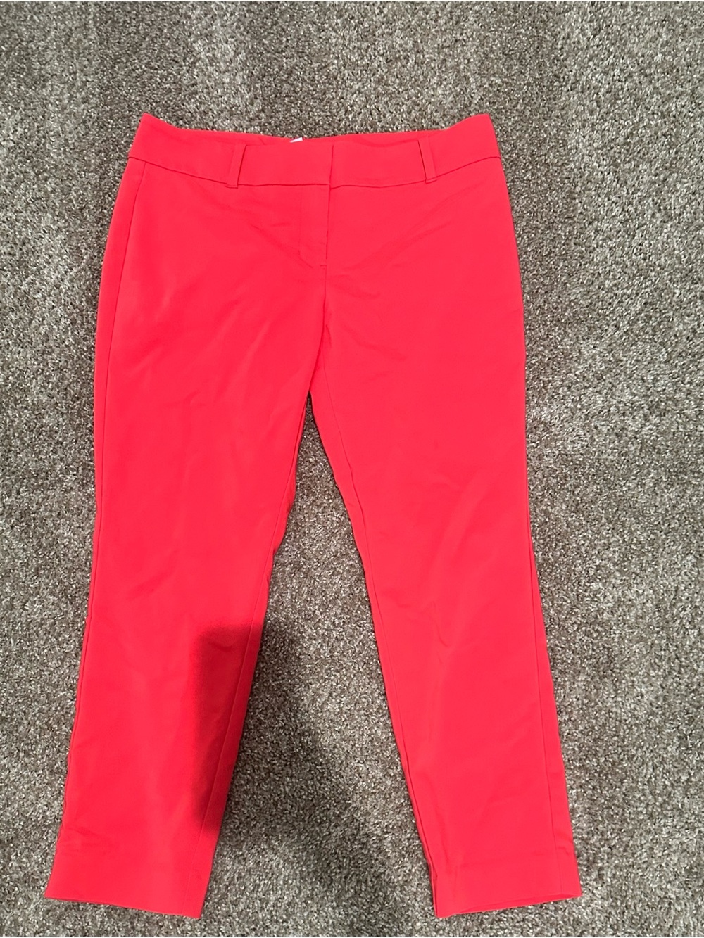 White House Black Market Red Cropped Slim Dress Pants